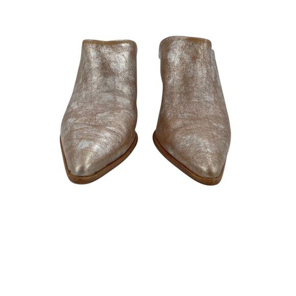 Free People Gold Metallic Slip On Wedge Galactica Mules Womens EU Size 36 - Picture 4 of 10